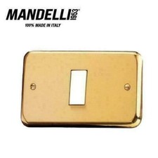 MANDELLI PLACCA COPRI INTERRUTTORE MAGIC - OTTONE ORO SATINATO MODELLO 856 BAIA