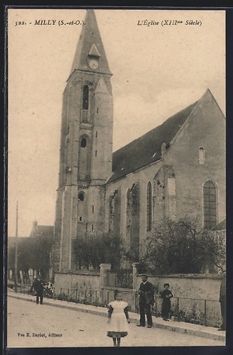 Cpa milly église xiiie - cpa, l´Église