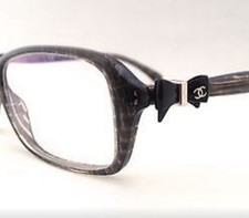 Autentici occhiali da vista Chanel 3211 montatura fiocco grigio tweed 