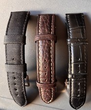 Cinturini per Orologi Uomo: Sx Tessuto 22mm - Centro Pelle 20mm - Dx Pelle 20mm