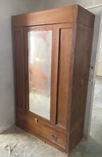 VECCHIO ARMADIO GUARDAROBA INIZIO '900 IN LEGNO+SPECCHIO DA RESTAURARE - VINTAGE