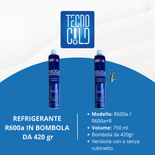 BOMBOLA GAS REFRIGERANTE R600a DA 420 GR PER FRIGORIFERO FREEZER E CONGELATORE