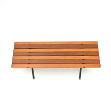 Metal and Wood Bench, 1950s