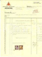 1936 GENOVA Fontane Marose - Ufficio Tecnico SENKING *Fattura pezzi per cucine