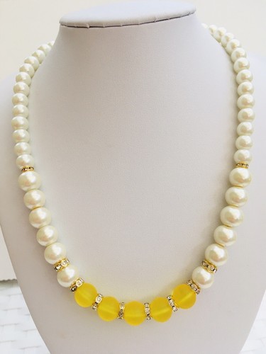 Collana donna perle vetro