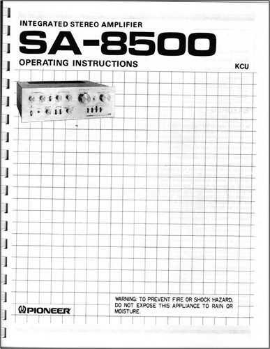Pioneer 8500 amplificatore - sa-8500,