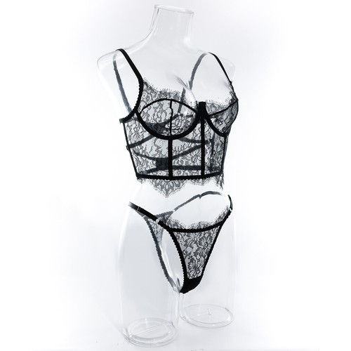 Completino pizzo nero corsetto - pizzo,