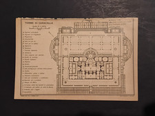 stampa antica MAPPA PIANTA ROMA TERME DI CARACALLA  1925 