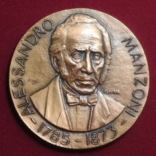 Medaglia Commemorativa Alessandro Manzoni 1785 - 1873