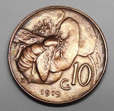 10 Centesimi ape 1919  - SPL -