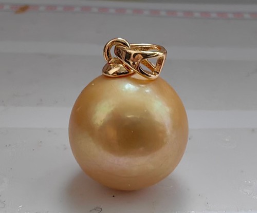 Enorme ciondolo perla oro - enorme, 13mm