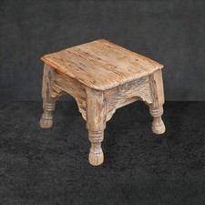 VECCHIO ANTICO SGABELLO LEGNO H.25x30x30 ANTICO TAVOLINO ALTARE  PORTAVASO LEGNO