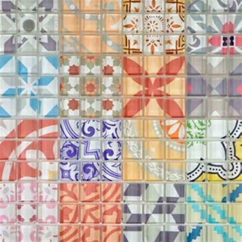 Mosaico retrò colorato cucina - retrò,