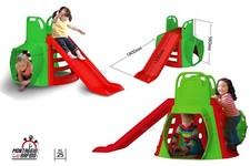 Parco Giochi Scivolo con Tunnel Scaletta Arrampicata Set Gioco Giardino Interno