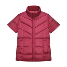 Uomo Imbottito Piumino Gilet IN Cotone Cappotto Giacca Canotta Manica Corta