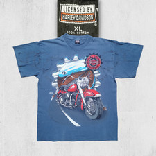 T-shirt Harley-Davidson vintage anni 90 1995 USA punto singolo XL motociclista moto rara