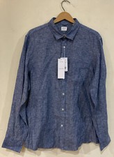 Camicia Celio Uomo Dafix Chambray Lino Maniche Lunghe Taglia Large