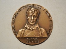 medaglia Luigi Ganna vincitore 1 giro d'Italia ciclismo Varese 