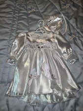 Vintage Abitino cerimonia bimba vestito 6-9 mesi / 68 cm bambina + cappellino