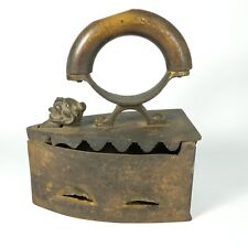 ANTICO FERRO DA STIRO A CARBONELLA CALDAIA IN GHISA E LEGNO V480