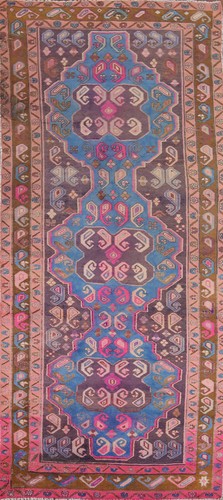 Tappeto runner blu geometrico