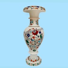 Vaso in marmo bianco da 16"