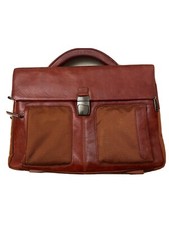 Borsa lavoro Piquadro pelle e tessuto con etichette