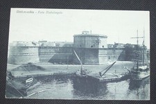 CIVITAVECCHIA antica cartolina primo '900 postcard FORTE MICHELANGELO  -barche