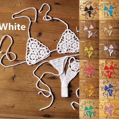 Set bikini all uncinetto con - set, all'uncinetto