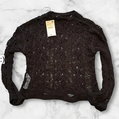 Top all uncinetto nero - top, manica