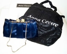Pochette ANNA CECERE Donna Blu Vintage NUOVA ACX110 Borsa da cerimonia