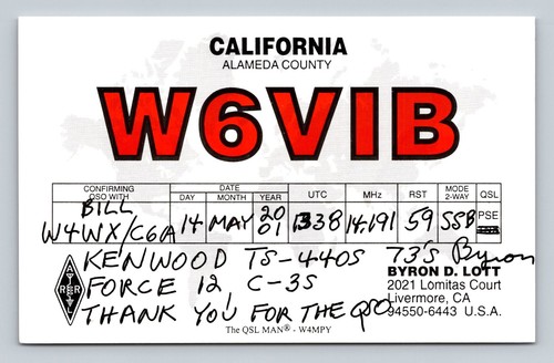 Radioamatore qsl w6vib - radioamatore,