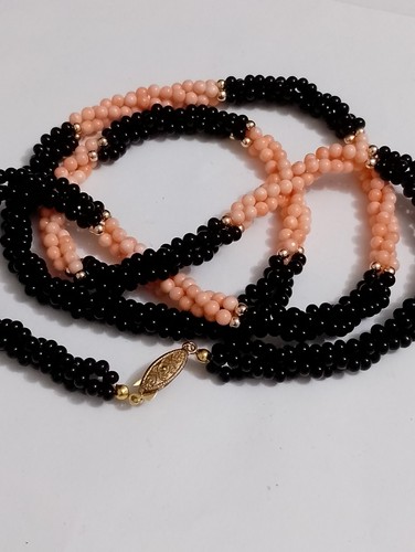 Collana corallo onice - corallo,