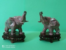 COPPIA DI ELEFANTI IN RODONITE