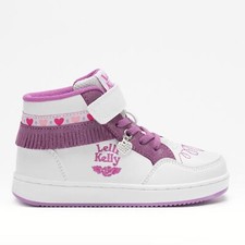 Lelli Kelly Sneaker Alta Bambina Frangetta Mix, in Ecopelle - BIPO (Bianco/Porpo