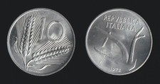10 LIRE 1972 SPIGHE E ARATRO -