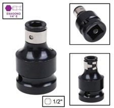 ADATTATORE ATTACCO DA 1/2 POLLICE A ESAGONALE DA 1/4 PER INSERTI GIRAVITE 