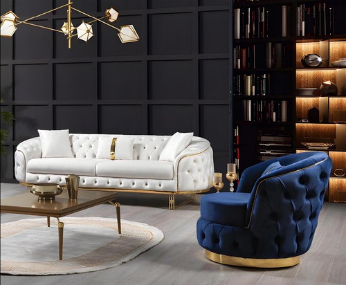 Divano chesterfield bianco - chesterfield,