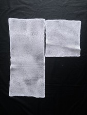 Set due Centrini bianchi uncinetto crochet cotone artigiano fatto a mano Runner