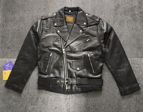 Giacca biker vera pelle nera