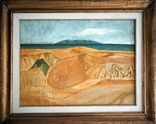 SALVATORE MAGAZZINI olio tavola 1979 Maremma 80x60 firmato autentica + cornice