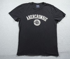 Abercrombie & Fitch camicia uomo media nera girocollo manica corta logo maglietta