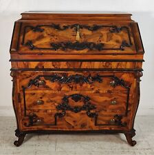 ANTICA MOBILE RIBALTA Lombarda RADICA NOCE 900 Luigi XV SCRIVANIA SCRITTOIO COMO