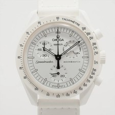 Omega x swatch Speedmaster Missione sulle fasi lunari SO33W700 CE CE x nylon QZ Bianco