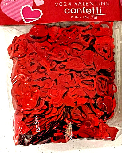 New metallic red hearts - red,