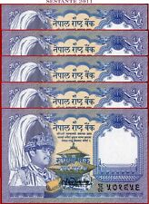 Insegna NEPAL 1 RUPIA n. 1991 13 Lotto 5 banconote P 37 (2) UNC spedizione gratuita da 100$