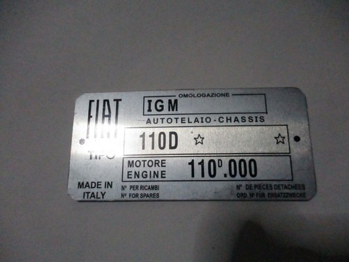 Targa fiat 500 - placca, id