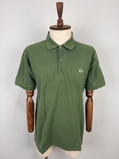 Polo Fred Perry 100% cotone verde piqué manica corta vintage taglia L