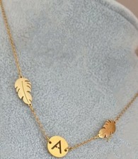 COLLANA ACCIAIO INIZIALE PIUMA