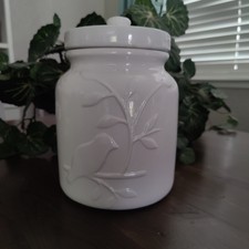White Cookie Jar And Lid With